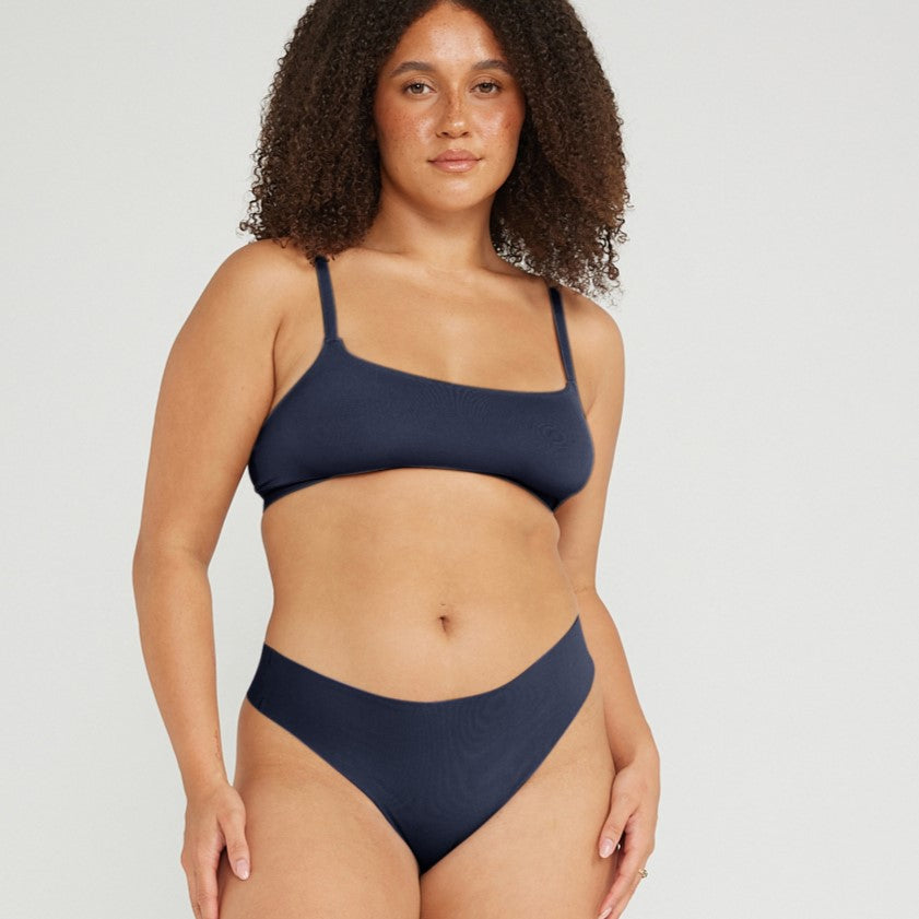 Original-Rise Thong - Seamless Cotton - Ink
