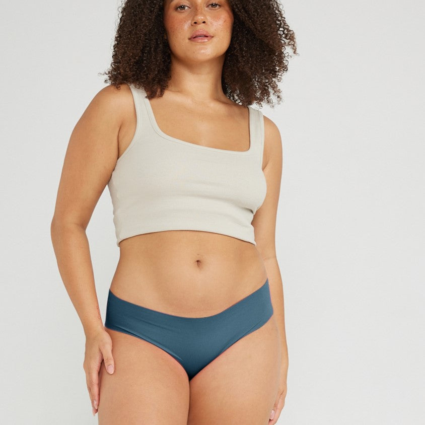 Original-Rise Cheeky - Seamless Cotton - Neptune