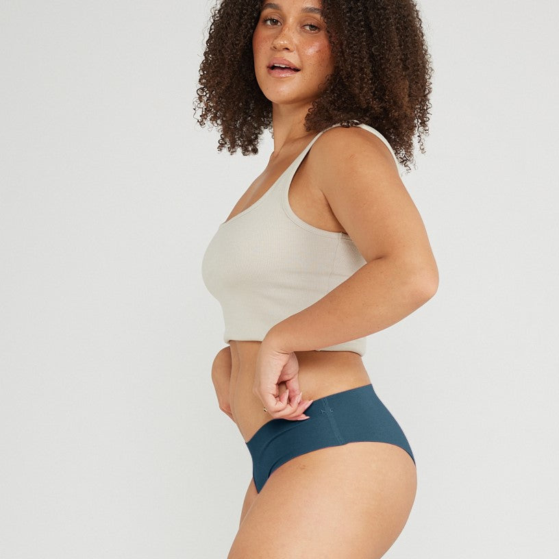 Original-Rise Cheeky - Seamless Cotton - Neptune