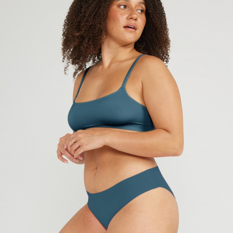 Original-Rise Cheeky - Seamless Cotton - Neptune