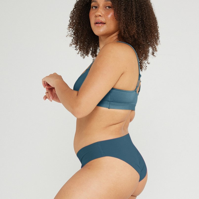 Original-Rise Cheeky - Seamless Cotton - Neptune
