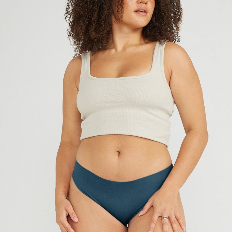 Original-Rise Bikini Brief - Seamless Cotton - Neptune