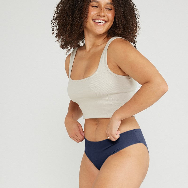 Original-Rise Bikini Brief - Seamless Cotton - Ink