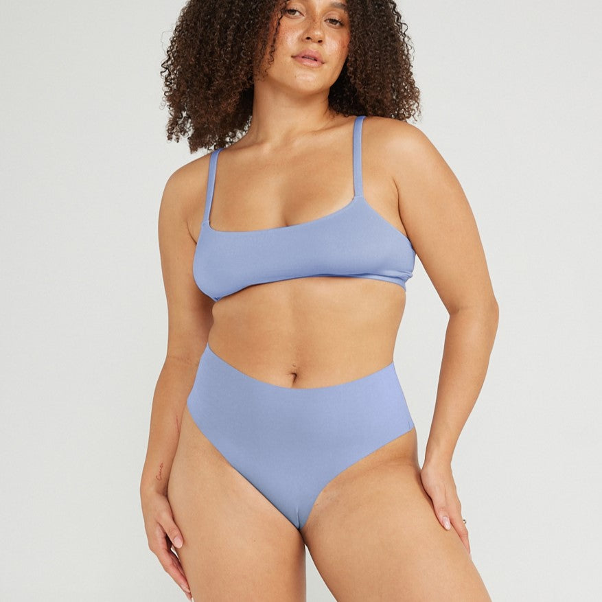 Mid-Rise Thong - Seamless Cotton - Frost
