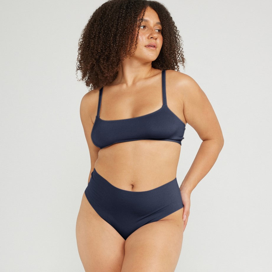 Mid-Rise Cheeky - Seamless Cotton - Ink