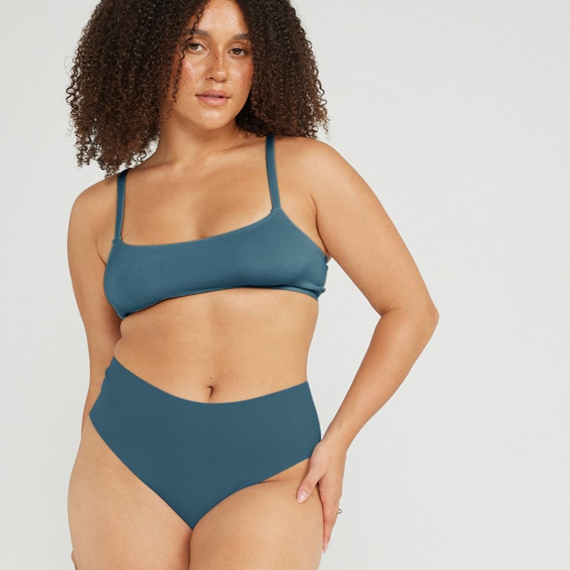 Mid-Rise Thong - Seamless Cotton - Neptune
