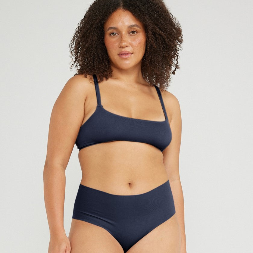 Mid-Rise Cheeky - Seamless Cotton - Ink