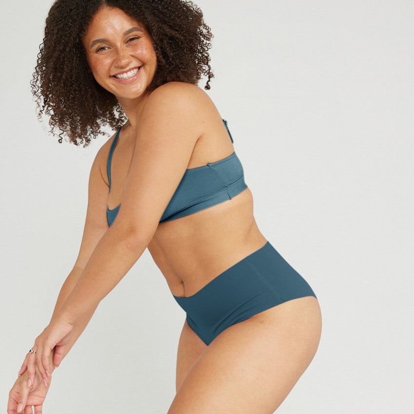 Mid-Rise Cheeky - Seamless Cotton - Neptune