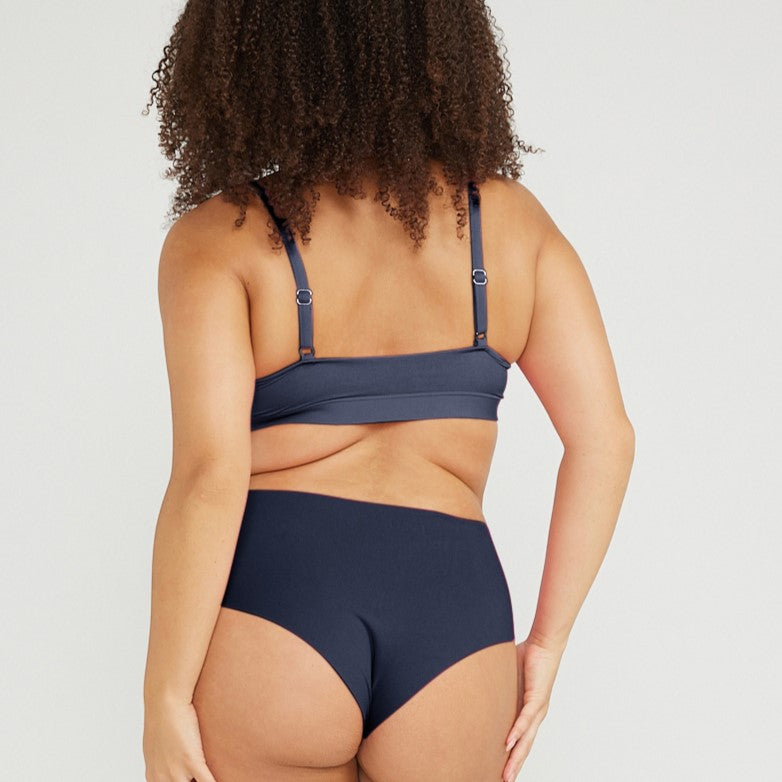 Mid-Rise Cheeky - Seamless Cotton - Ink