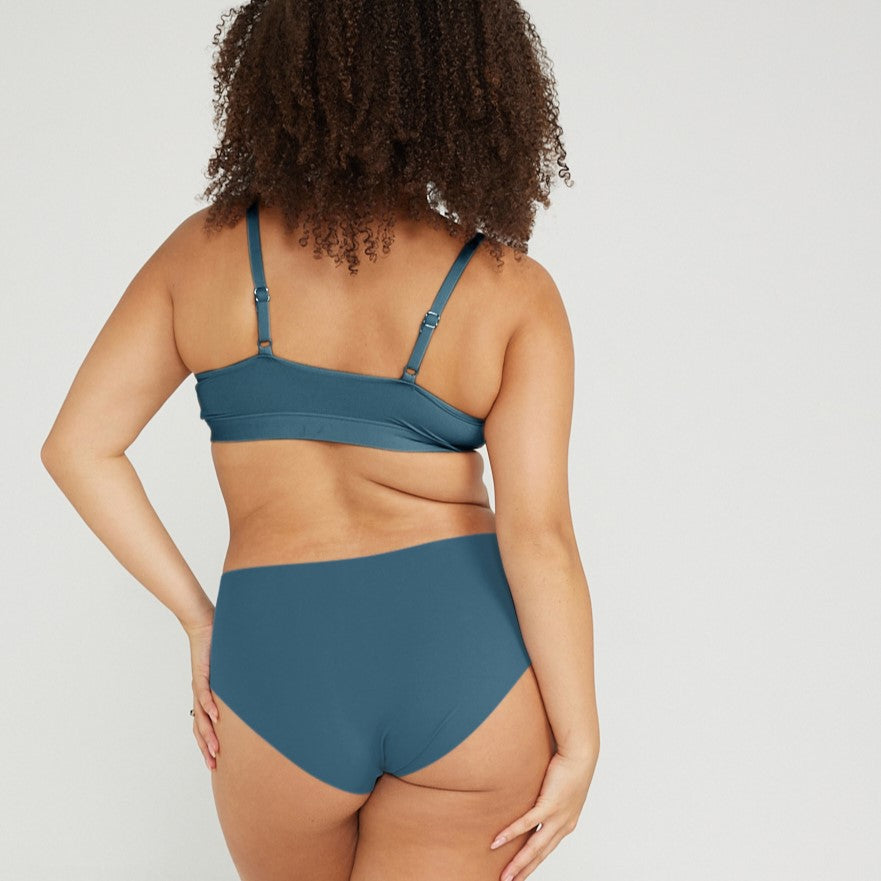 Mid-Rise Bikini - Seamless Cotton - Neptune