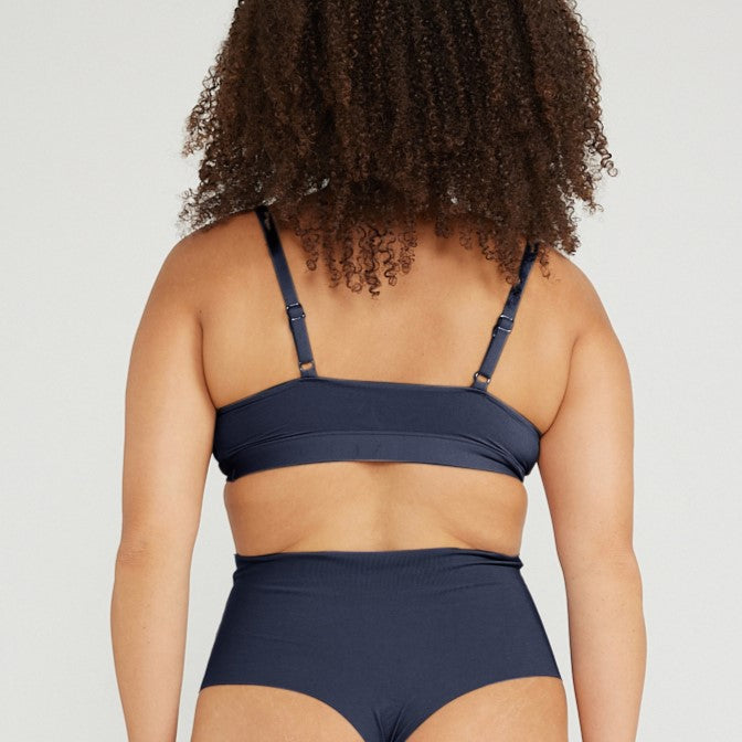 High-Rise Thong - Seamless Cotton - Ink