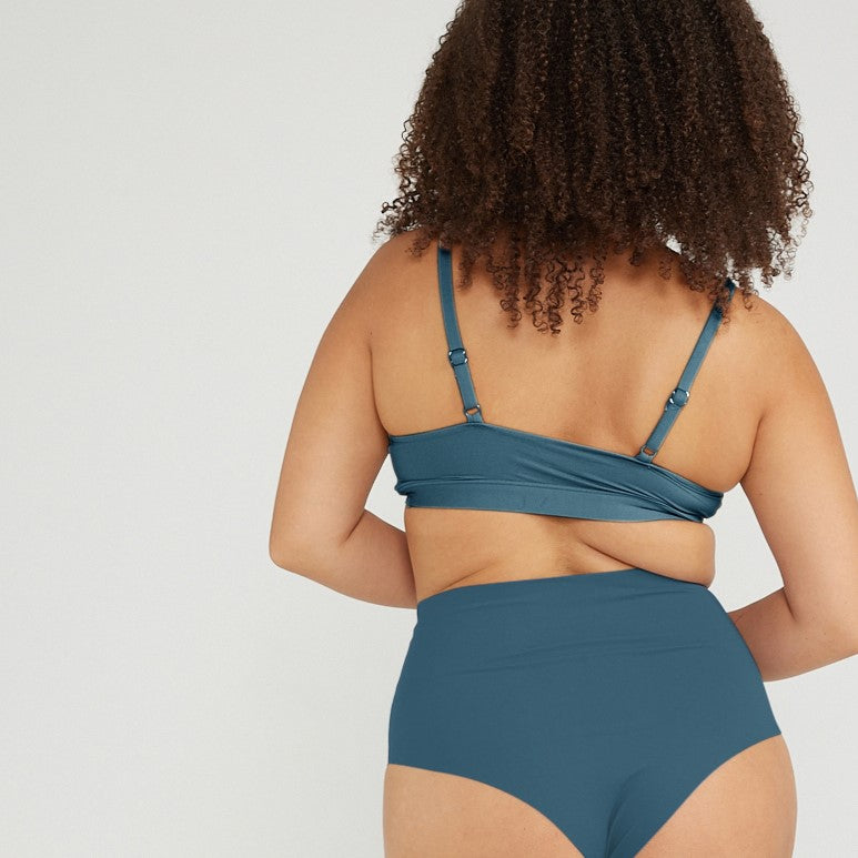 High-Rise Cheeky - Seamless Cotton - Neptune