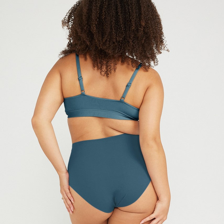 High-Rise Bikini - Seamless Cotton - Neptune