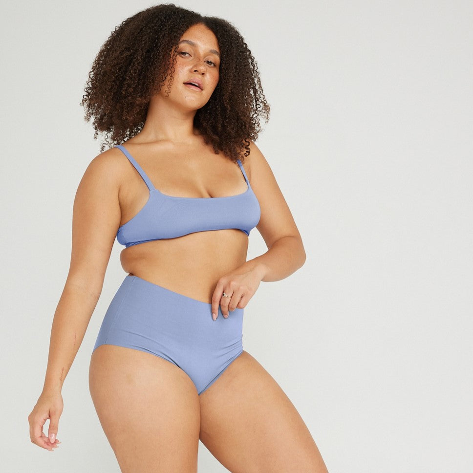 High-Rise Bikini - Seamless Cotton - Frost