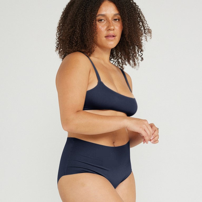 High-Rise Bikini - Seamless Cotton - Ink