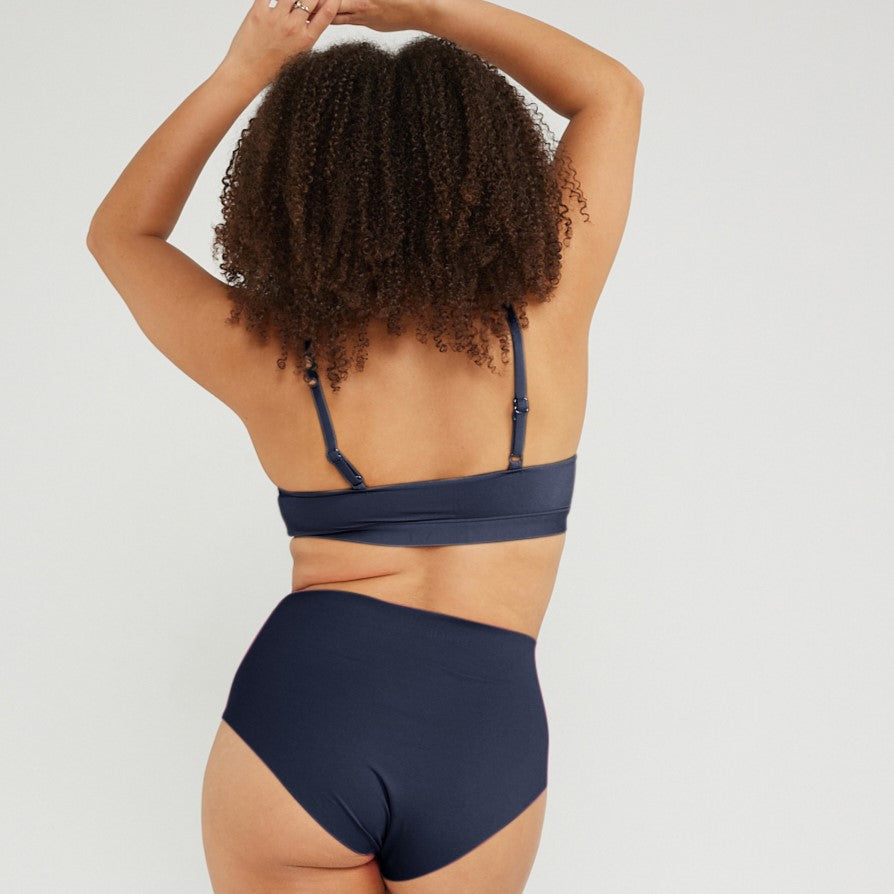 High-Rise Bikini - Seamless Cotton - Ink