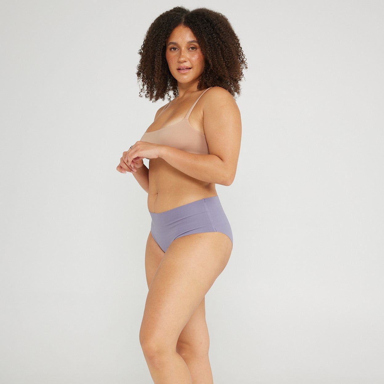 Mid-Rise Bikini - Seamless Cotton - Ocean