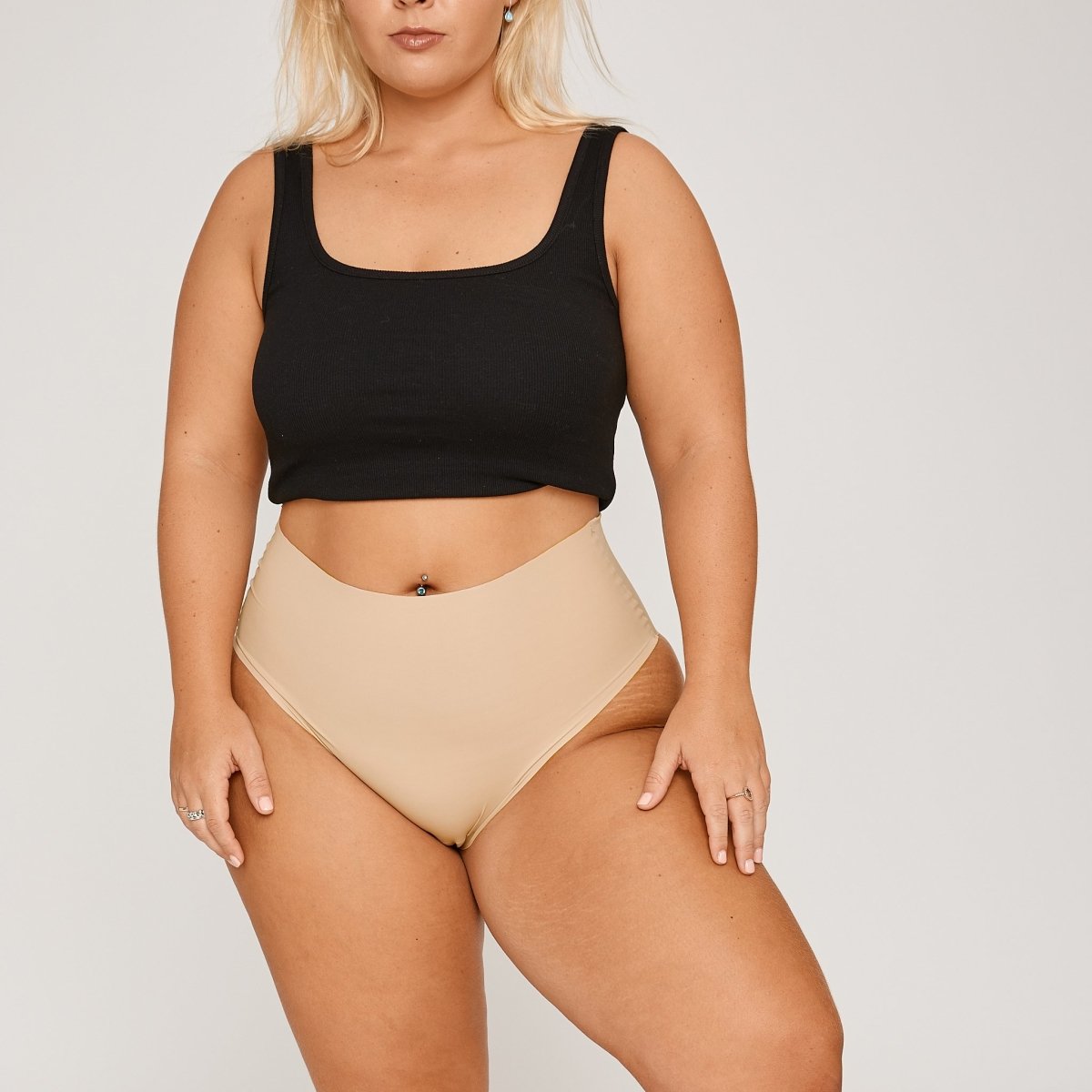 High-Rise Bikini Brief - Latte - Peach Underwear