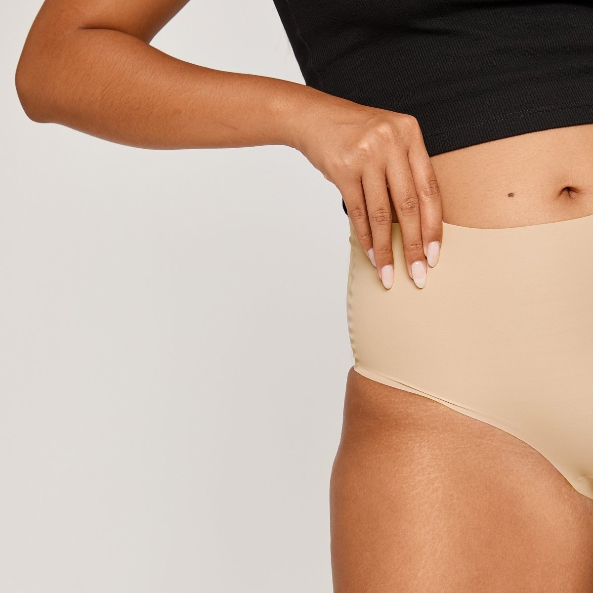 High-Rise Bikini Brief - Latte - Peach Underwear