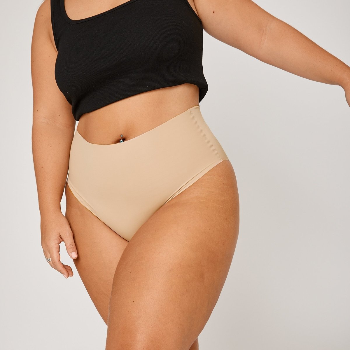 High-Rise Bikini Brief - Latte - Peach Underwear