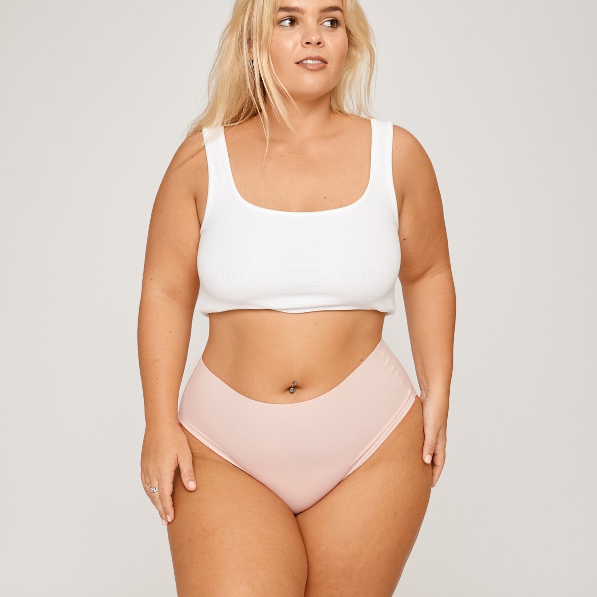 High-Rise Bikini Brief - Luna - Peach Underwear