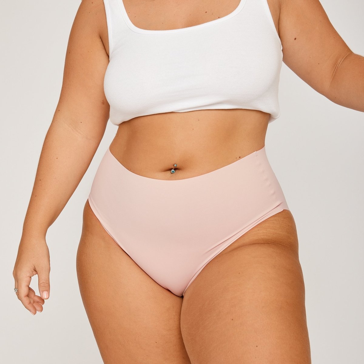 High-Rise Bikini Brief - Luna - Peach Underwear