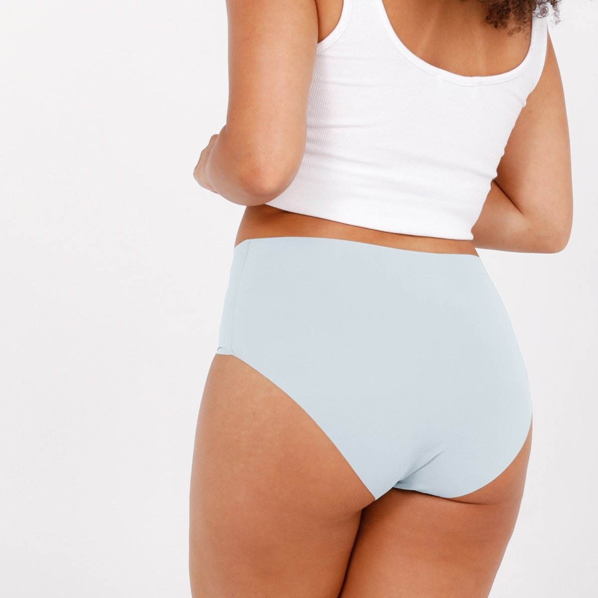 High-Rise Bikini Brief - Seamless Ultrasmooth - Sky Blue - Peach Underwear