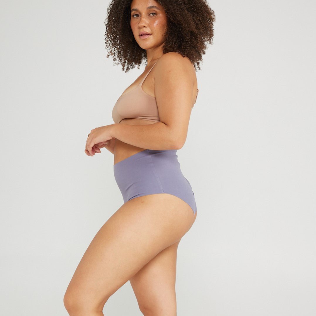 High-Rise Bikini - Seamless Cotton - Ocean - Peach Underwear