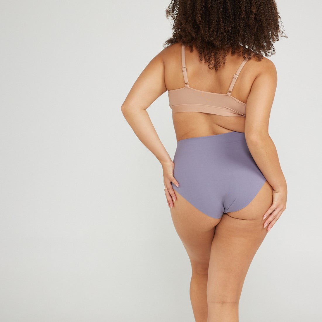 High-Rise Bikini - Seamless Cotton - Ocean - Peach Underwear