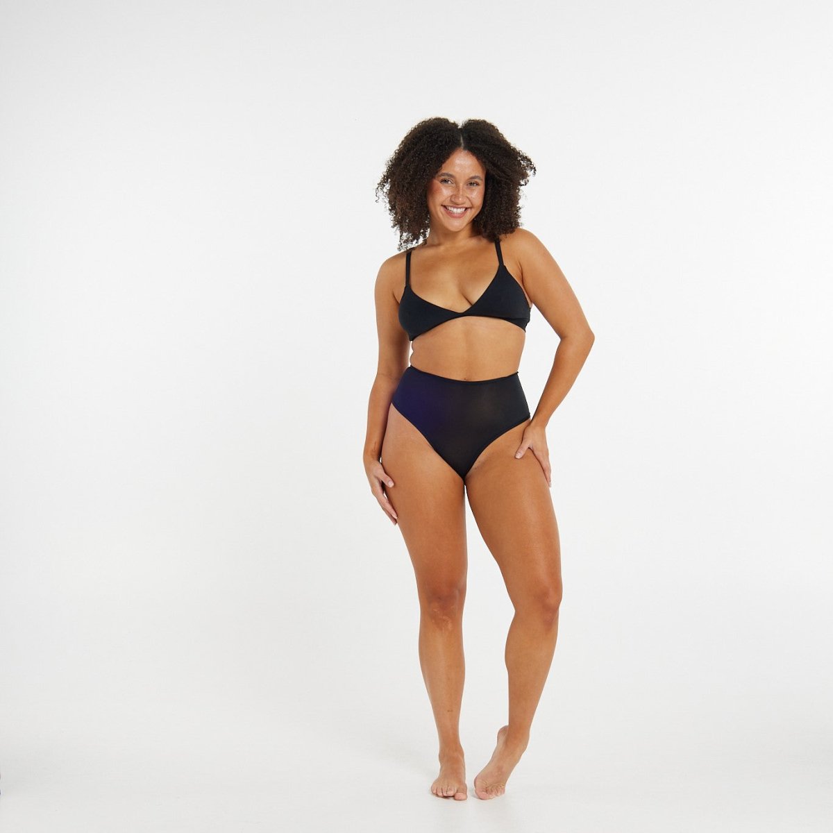 High-Rise Bikini - Super Stretch - Black - Peach Underwear