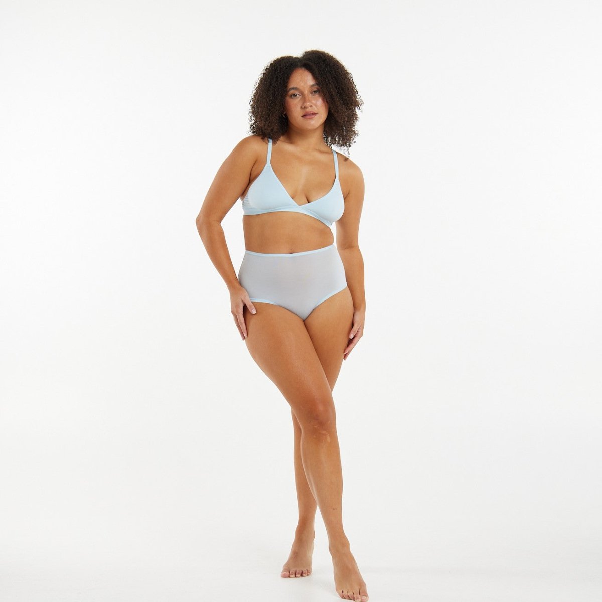High-Rise Bikini - Super Stretch - Sky Blue - Peach Underwear