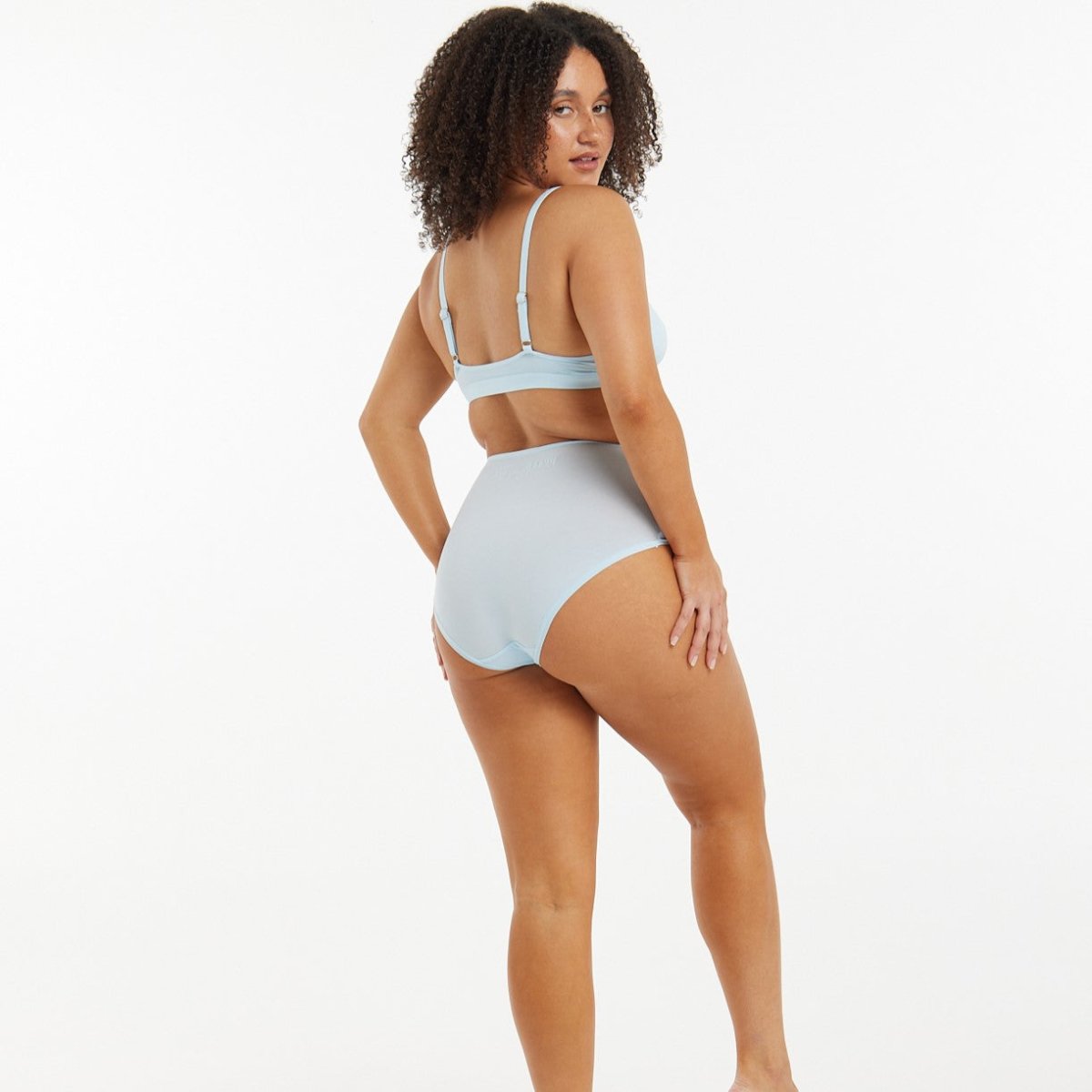 High-Rise Bikini - Super Stretch - Sky Blue - Peach Underwear