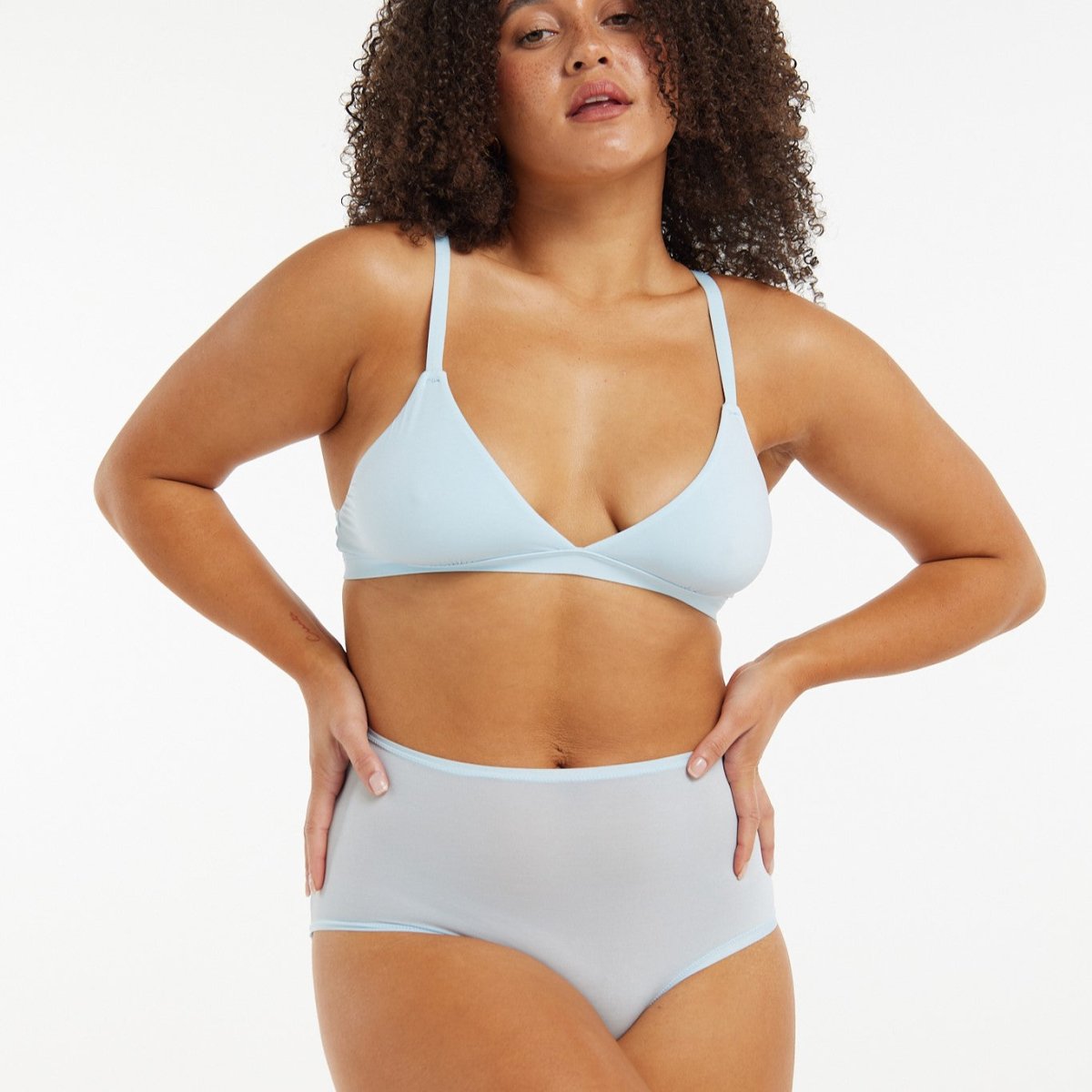 High-Rise Bikini - Super Stretch - Sky Blue - Peach Underwear