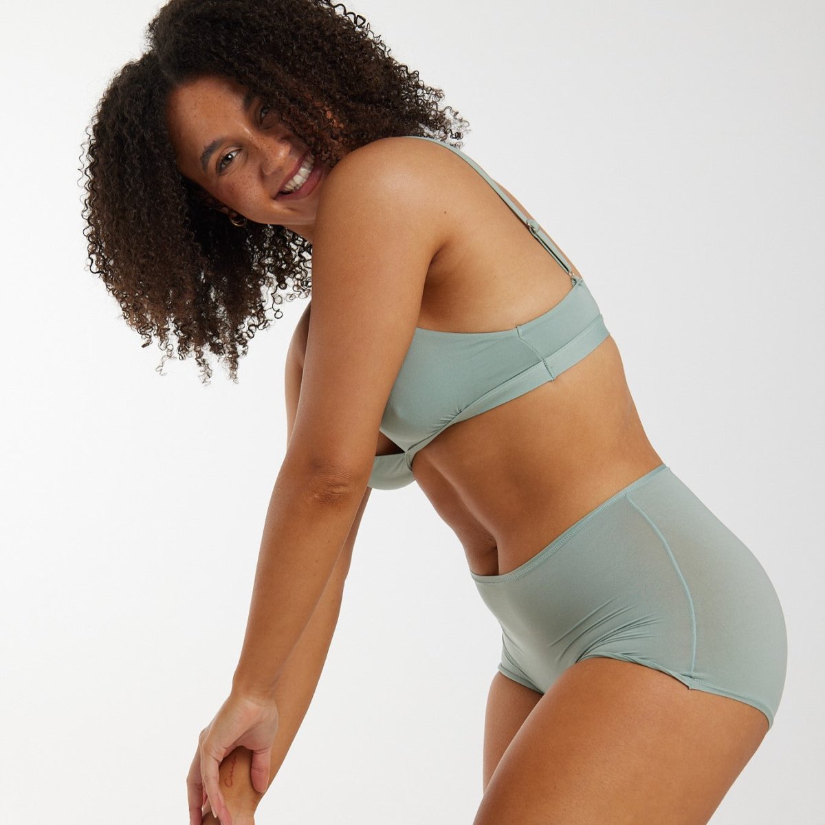 High-Rise Boyleg - Super Stretch - Olive - Peach Underwear