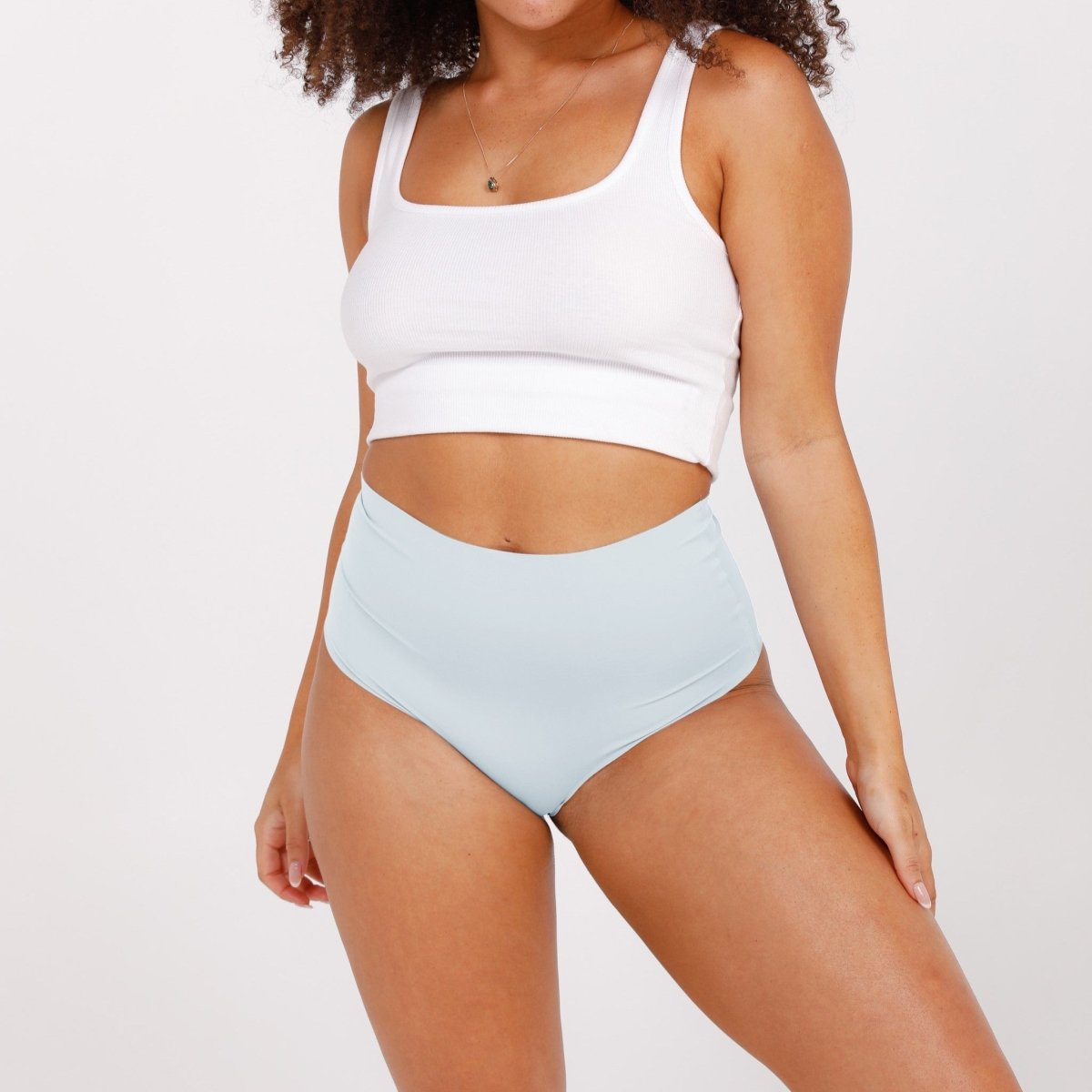High-Rise Cheeky - Seamless Ultrasmooth - Sky Blue - Peach Underwear