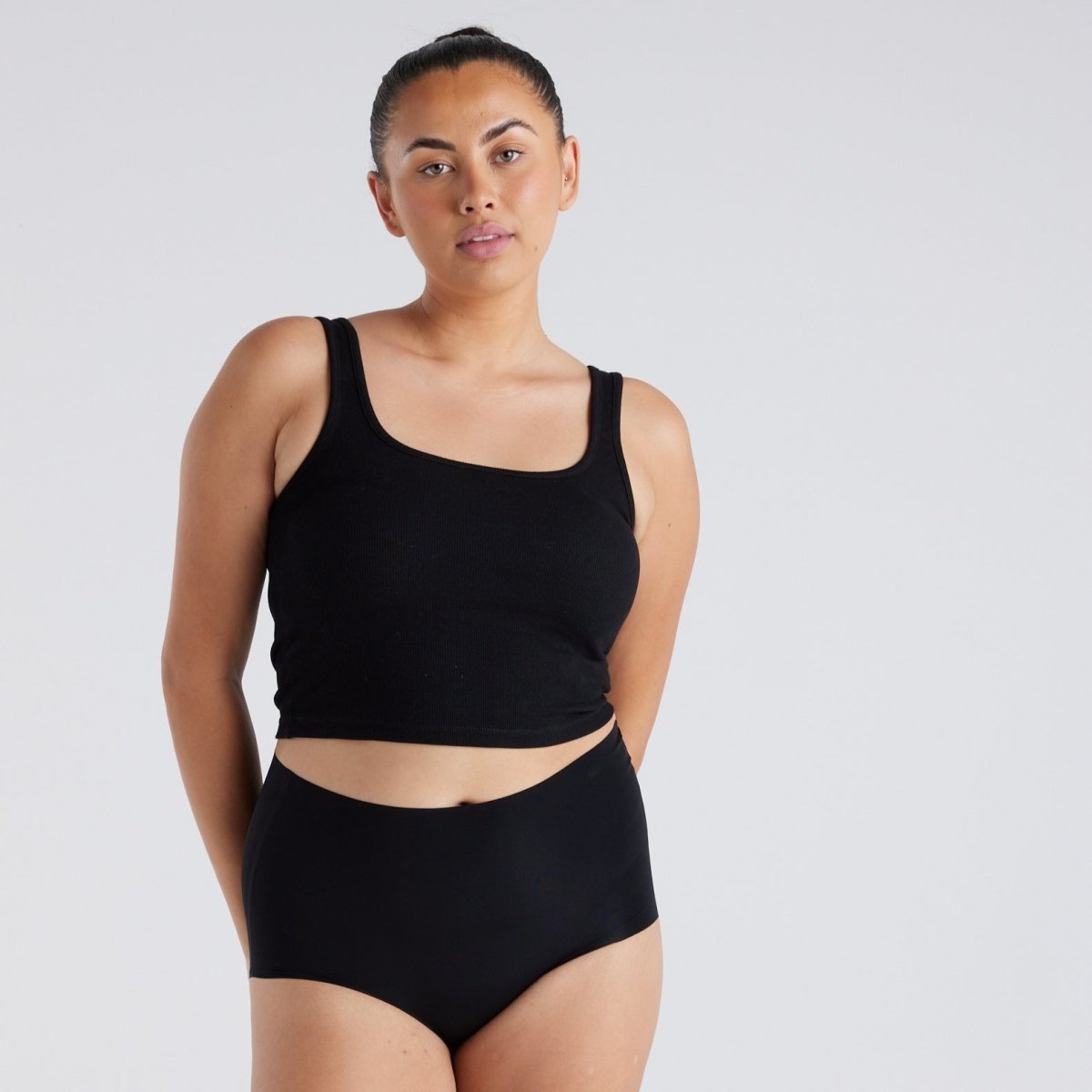 High-Rise Full Brief - Seamless Ultrasmooth - Black - Peach Underwear