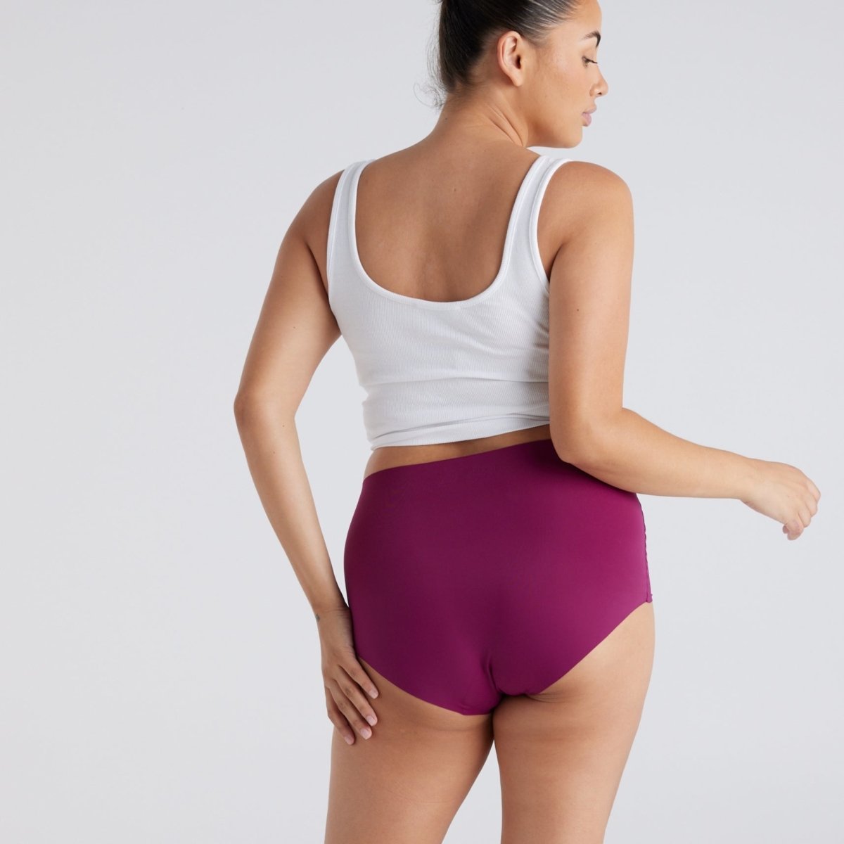 High-Rise Full Brief - Seamless Ultrasmooth - Merlot - Peach Underwear