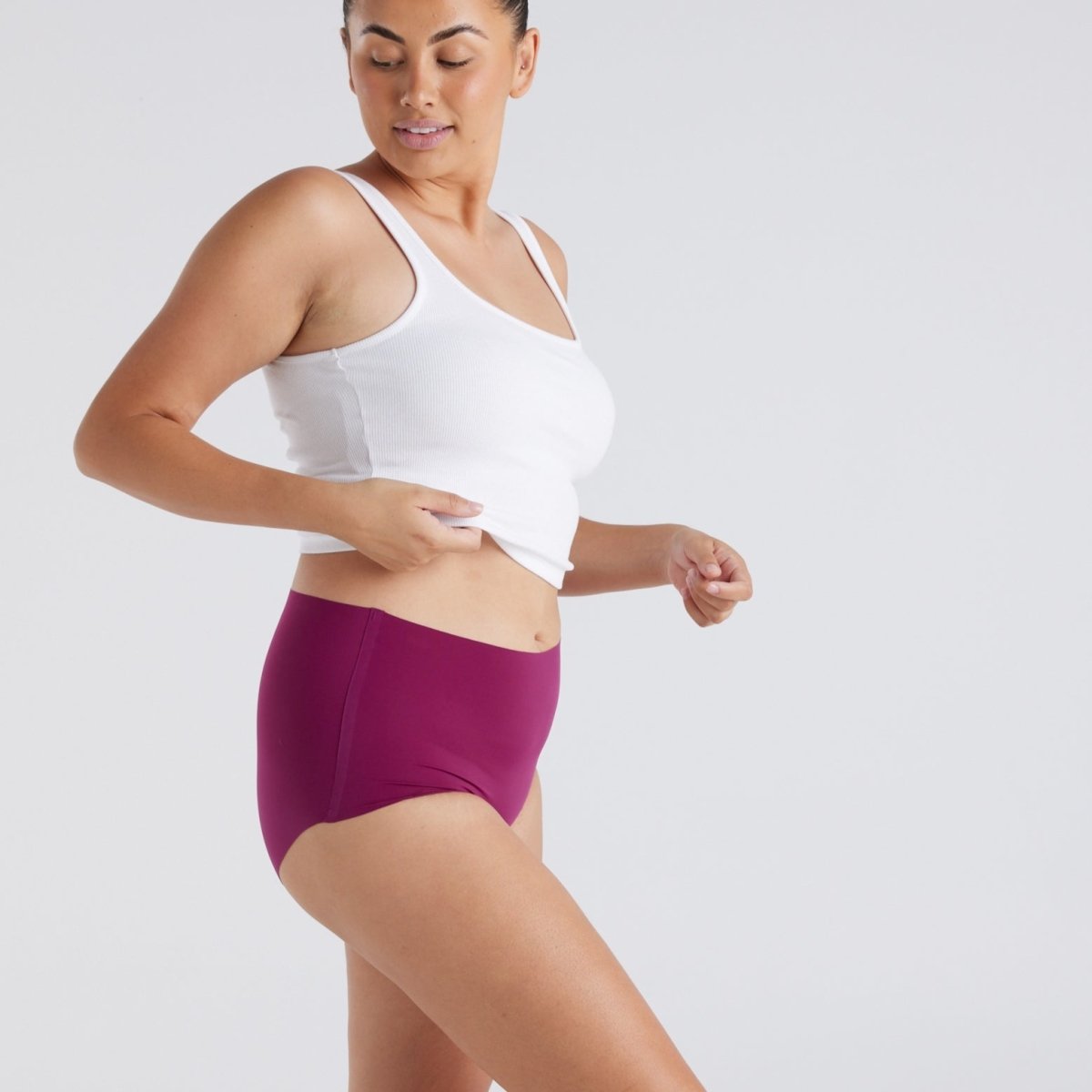 High-Rise Full Brief - Seamless Ultrasmooth - Merlot - Peach Underwear