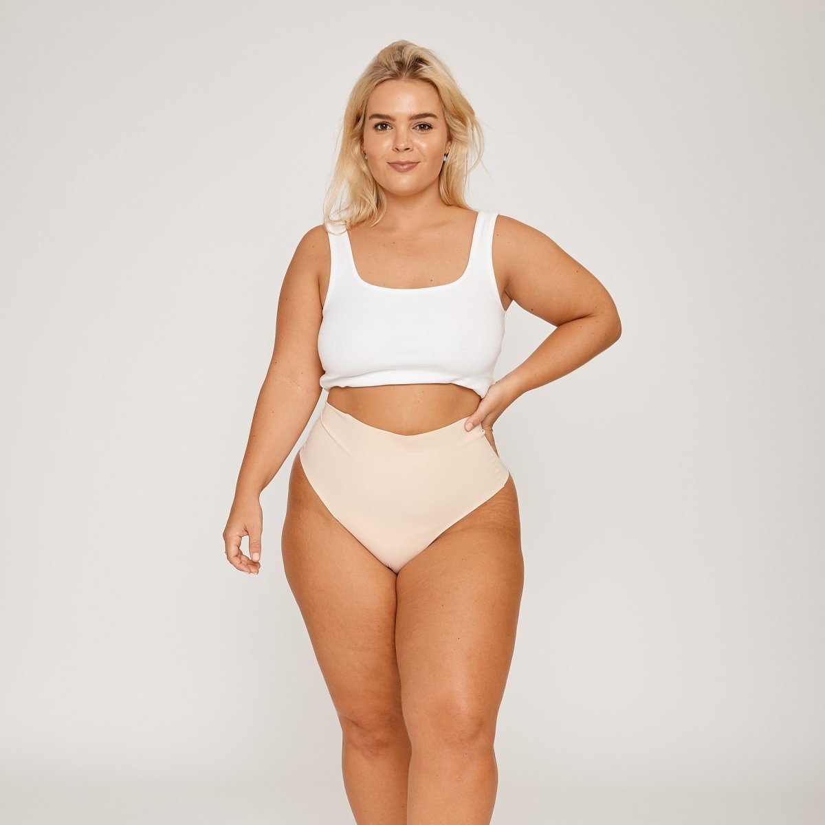 High-Rise Thong - Buttermilk - Peach Underwear