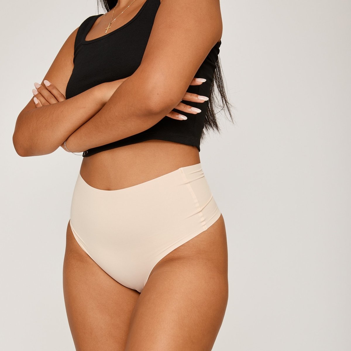 High-Rise Thong - Buttermilk - Peach Underwear