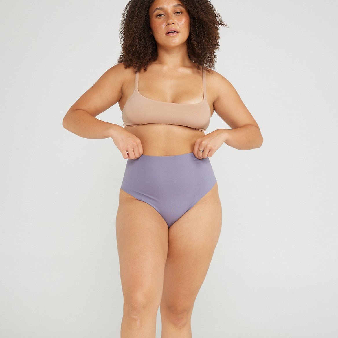 High-Rise Thong - Seamless Cotton - Ocean - Peach Underwear