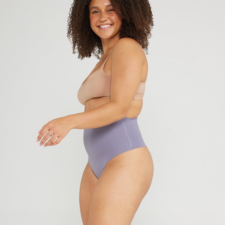 High-Rise Thong - Seamless Cotton - Ocean - Peach Underwear