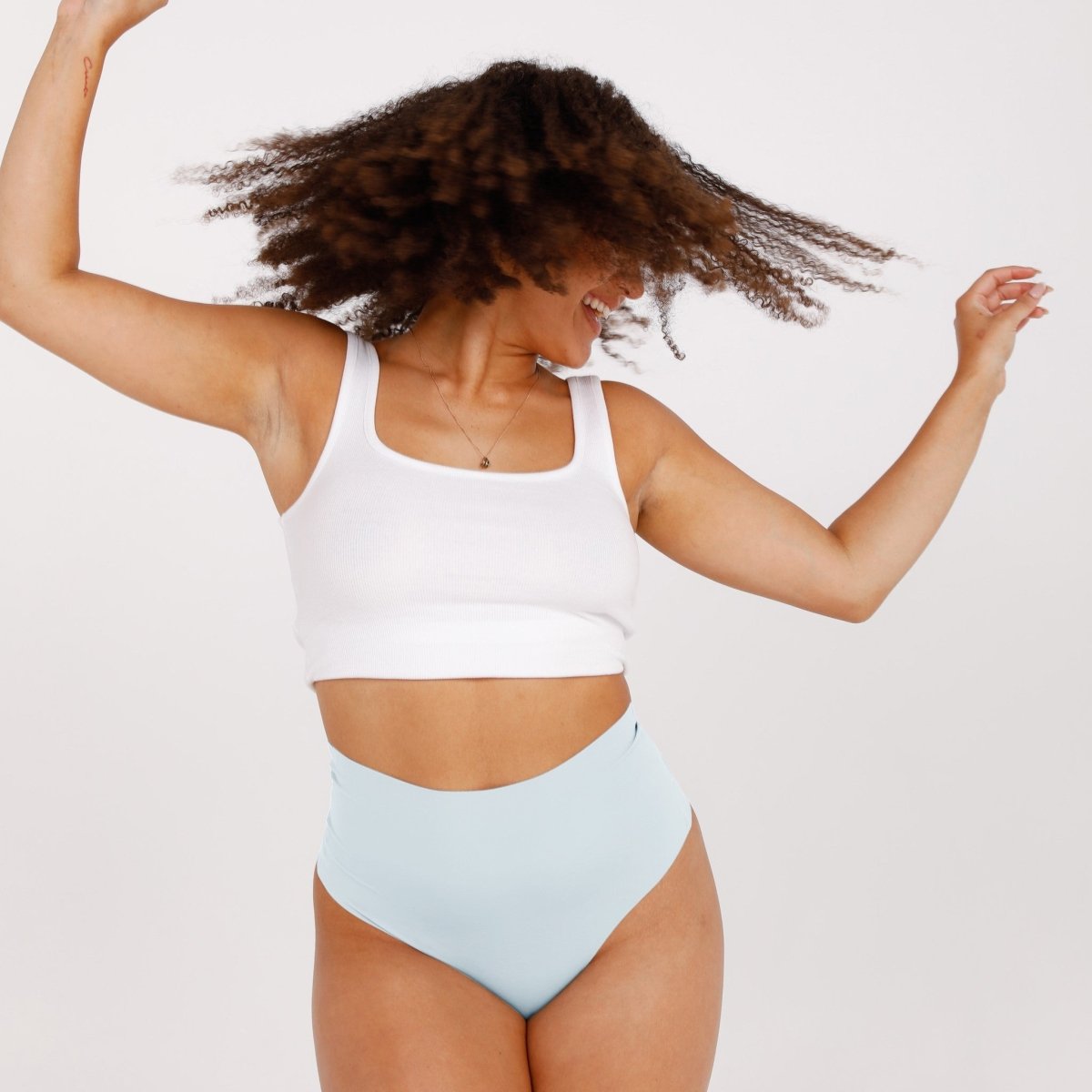 High-Rise Thong - Seamless Ultrasmooth - Sky Blue - Peach Underwear