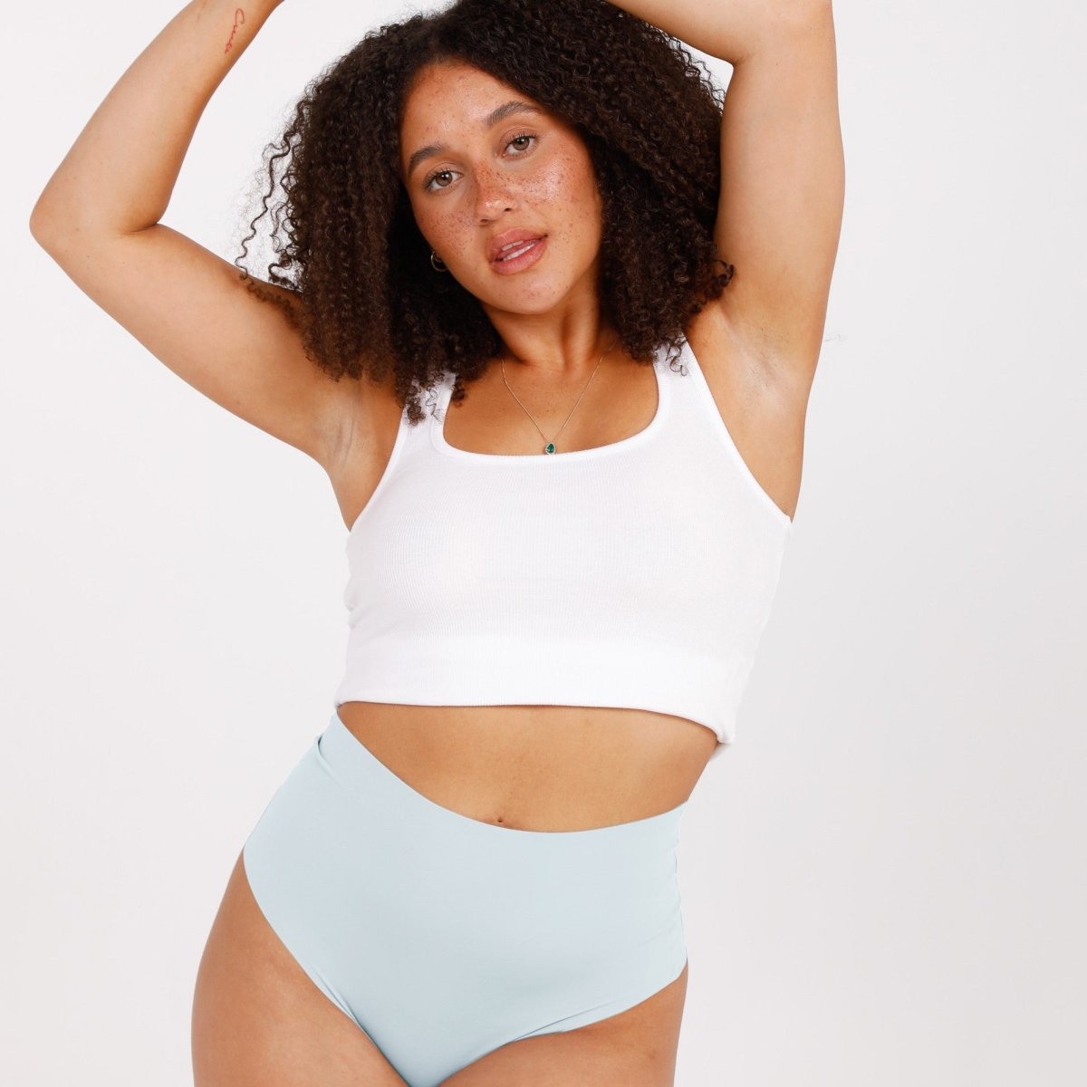 High-Rise Thong - Seamless Ultrasmooth - Sky Blue - Peach Underwear