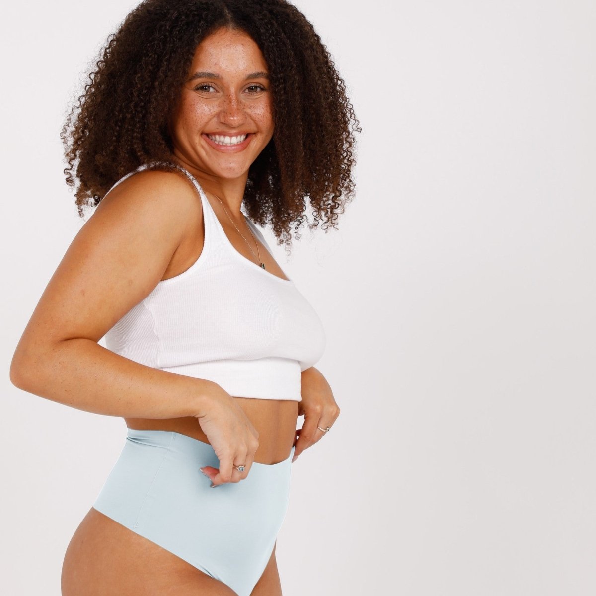 High-Rise Thong - Seamless Ultrasmooth - Sky Blue - Peach Underwear