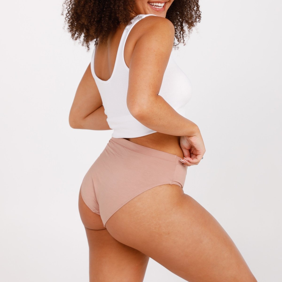 Mid-Rise Bikini Brief - Bamboo Butter - Latte - Peach Underwear
