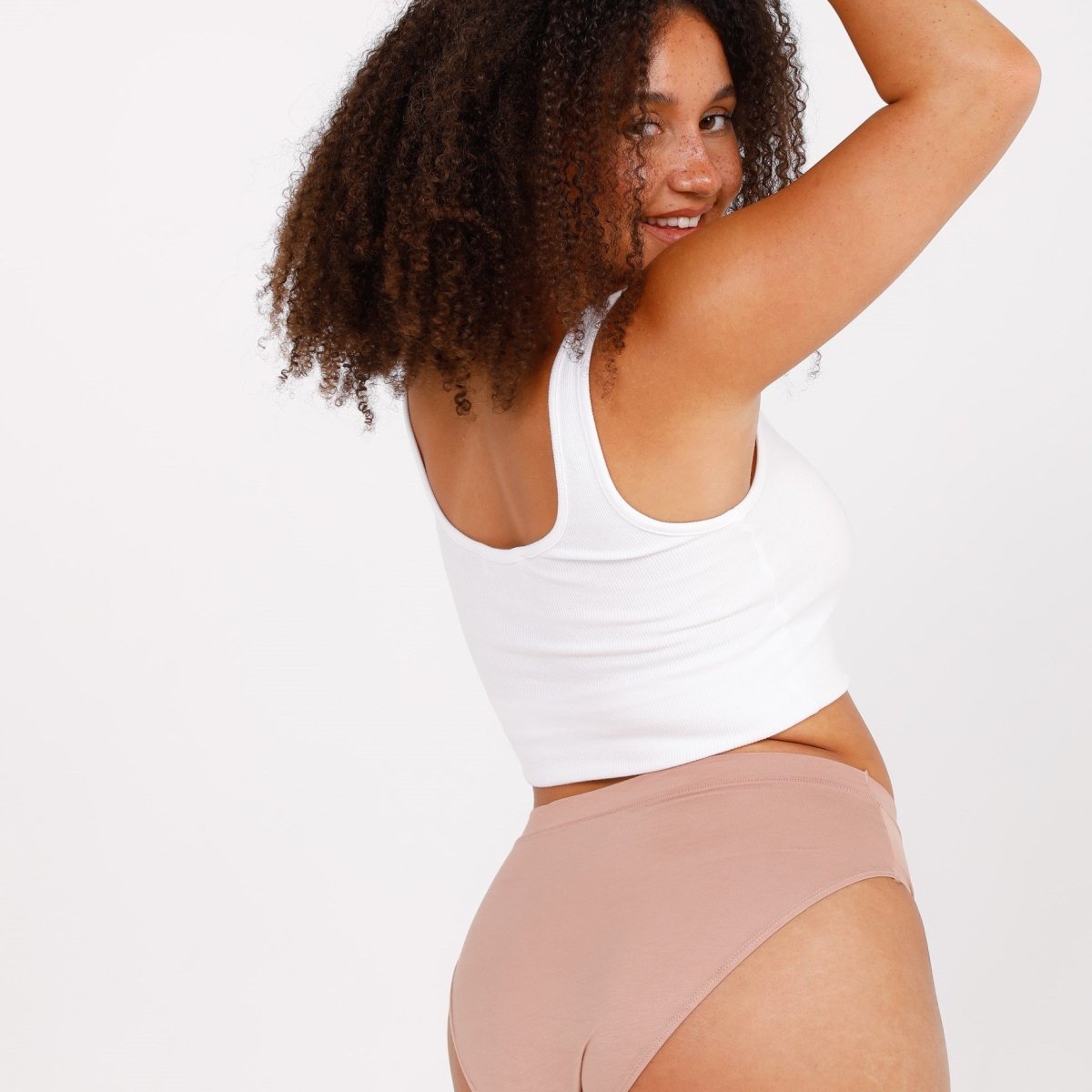 Mid-Rise Bikini Brief - Bamboo Butter - Latte - Peach Underwear