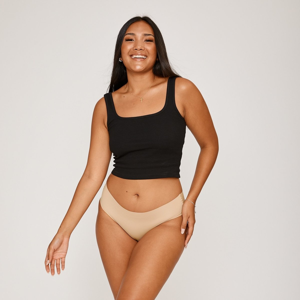 Mid-Rise Bikini Brief - Latte - Peach Underwear
