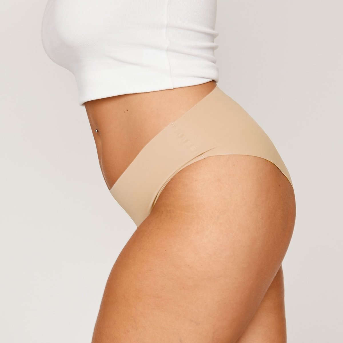 Mid-Rise Bikini Brief - Latte - Peach Underwear