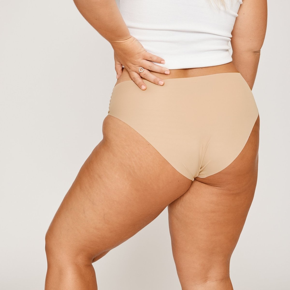 Mid-Rise Bikini Brief - Latte - Peach Underwear
